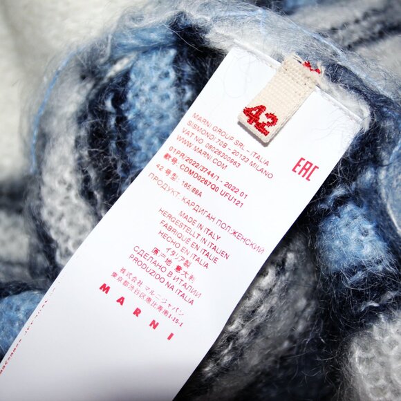 BNWT SS22 MARNI GROOVY STRIPED MOHAIR CARDIGAN 42 - Picture 9 of 11